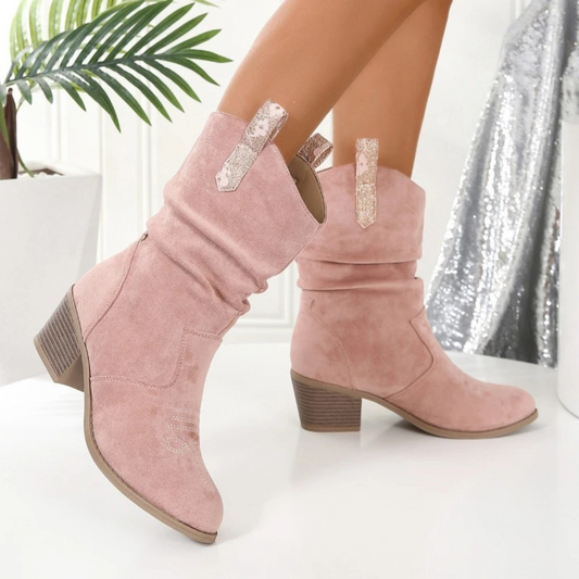 Hohe Stiefel Mit Chunky Absatz Elegant - IdealeKleiden