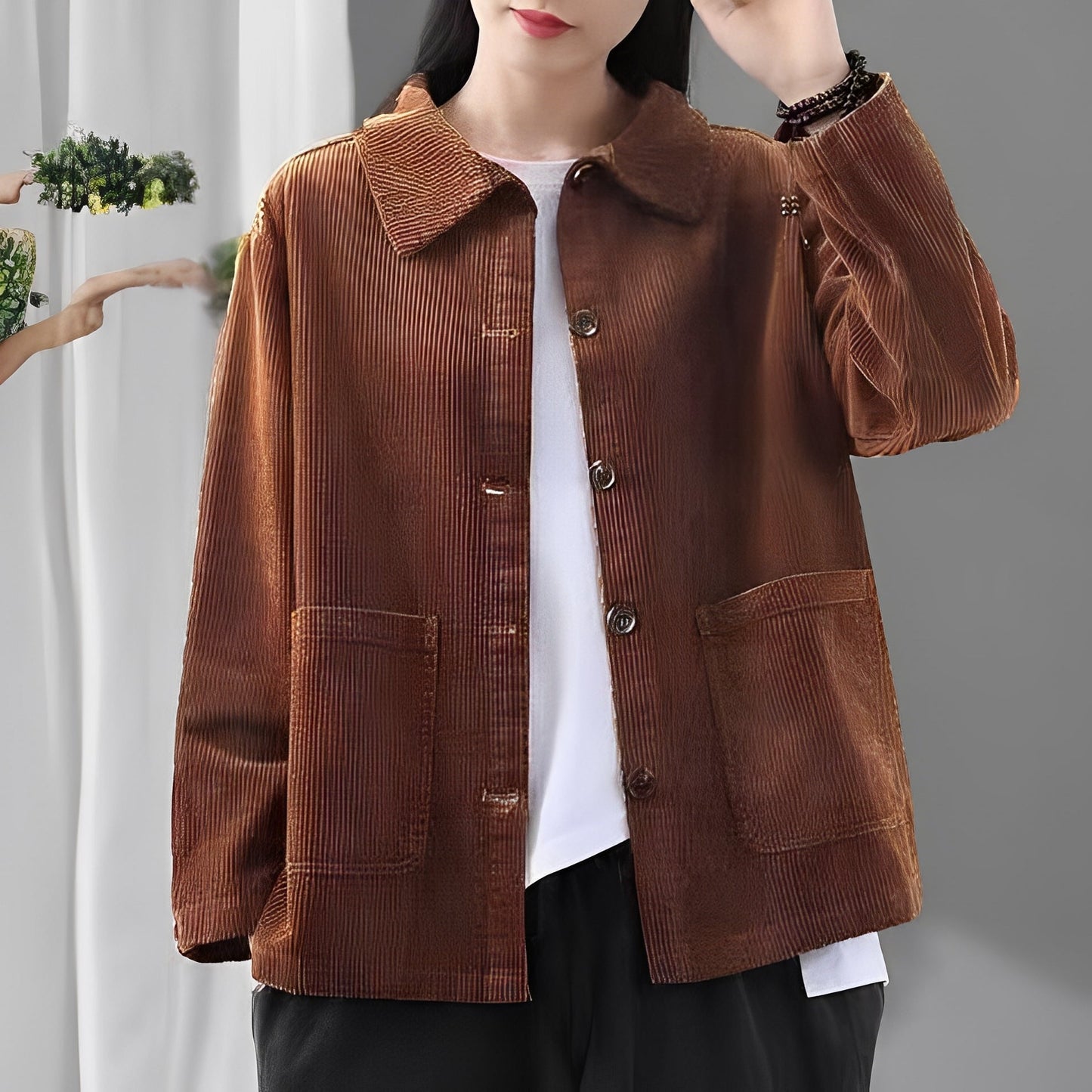 Bequeme Damenjacke Mit Taschen Cordlook