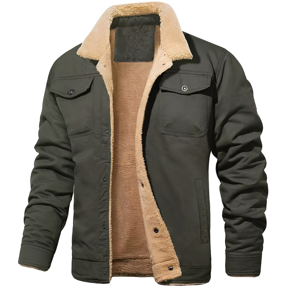 Herren Winterjacke Warm Gefüttert Outdoor
