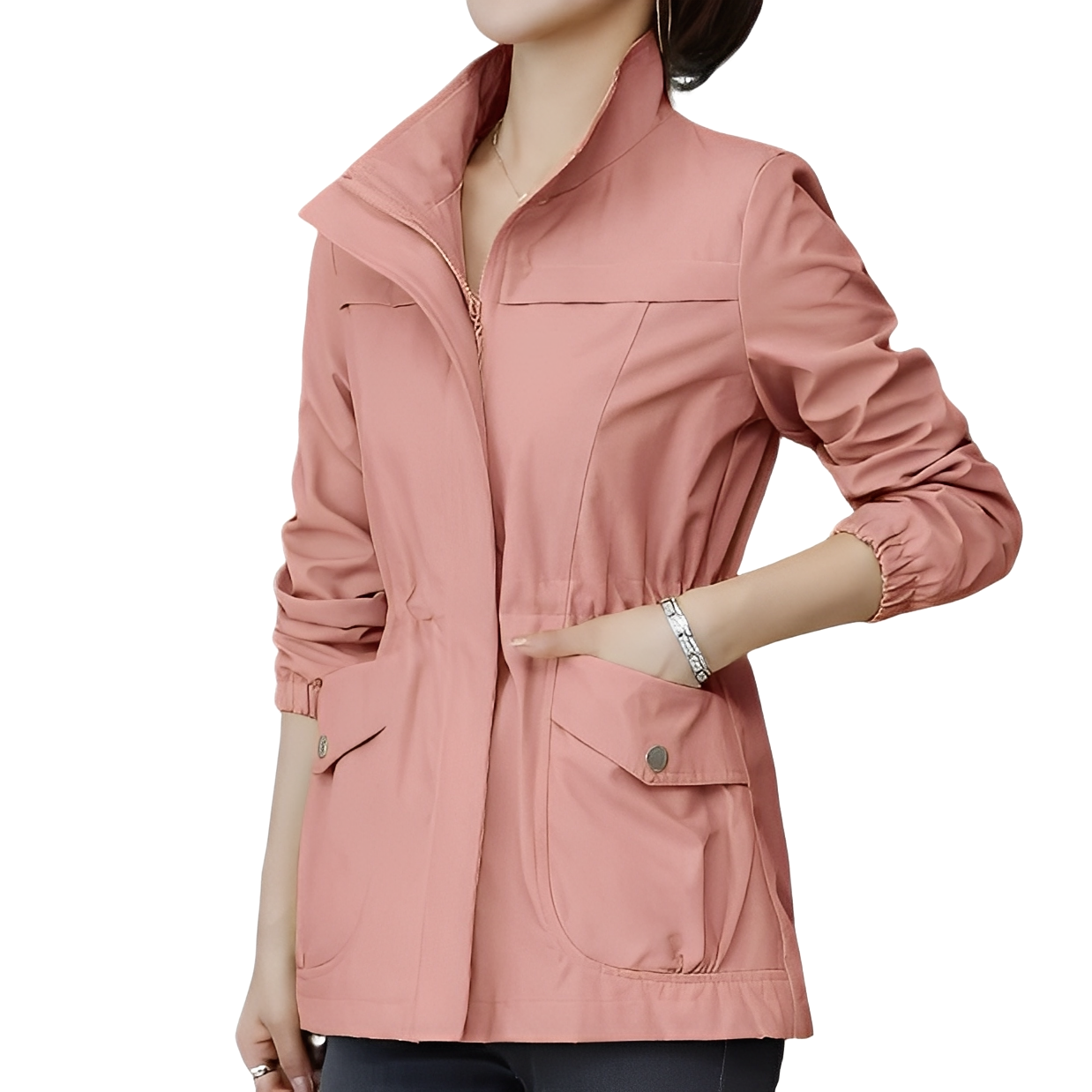 Moderne Damenjacke Verstellbare Taille Stilvoll