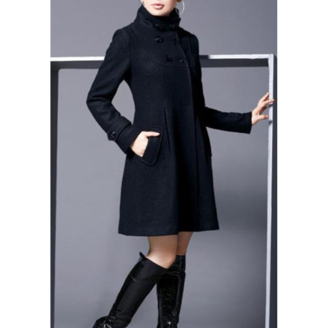 Eleganter Damen Wintermantel Kapuze