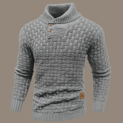 Herren Pullover Strick Modern Knopfverschluss