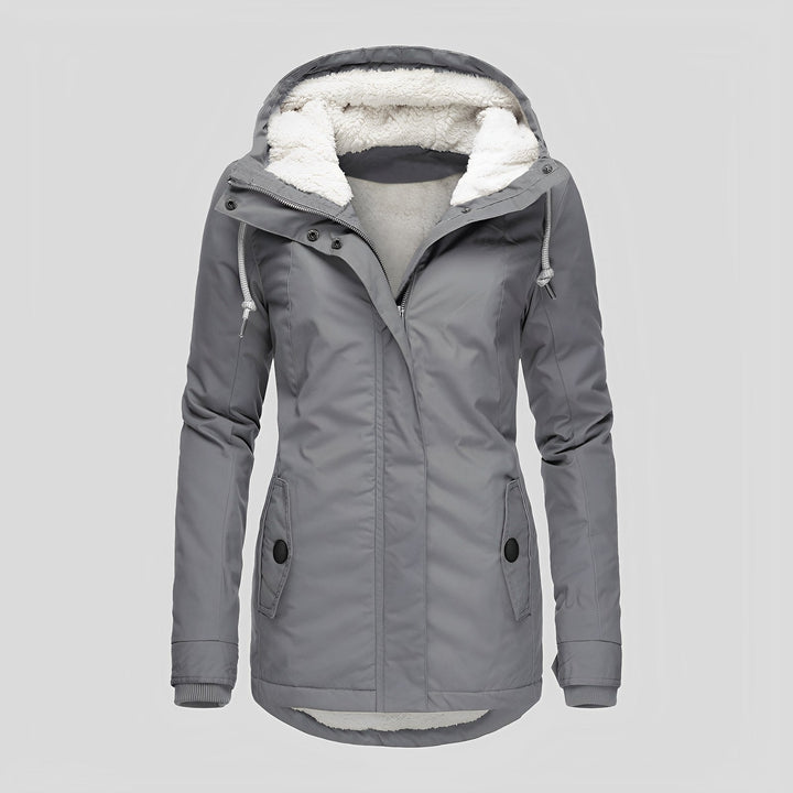 Damenschutzjacke Warm Plüsch Kapuze Winter