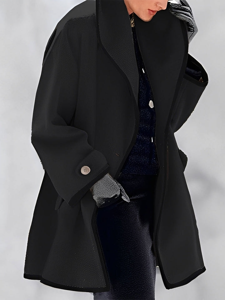 Eleganter Damen Wollmantel Klassisch Lang