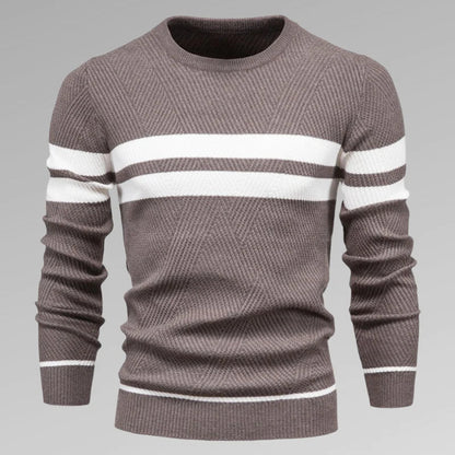 Herren Strickpullover Streifen Rundhals Modern