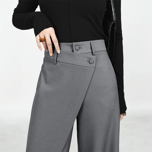 Weite Damenhoose Asymmetrisch Luxusdesign - IdealeKleiden