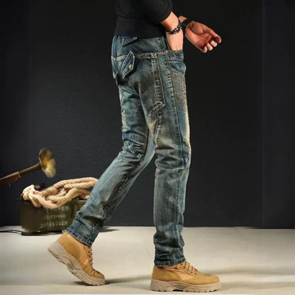 Klassische Faded Jeans mit Stylishen Flicken - IdealeKleiden