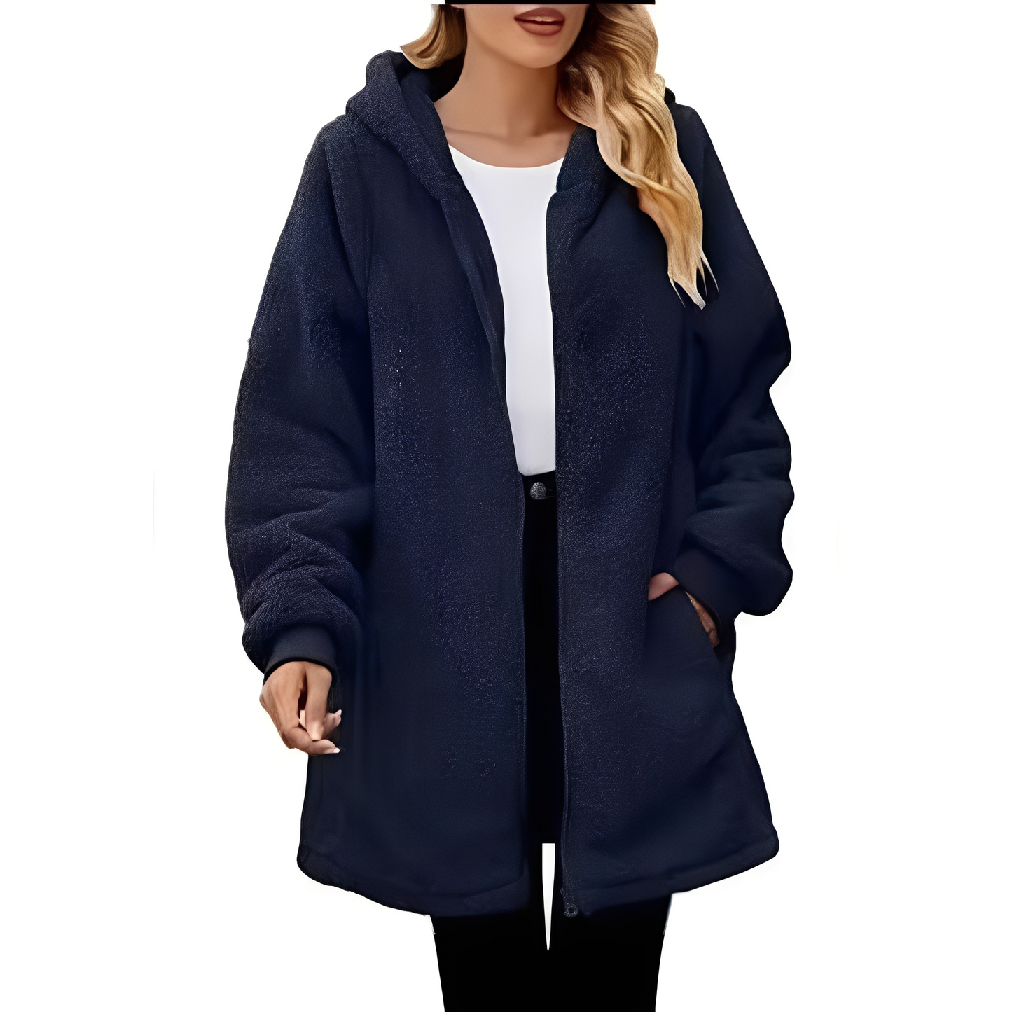 Weiche Damen-Fleecejacke Mit Kapuze
