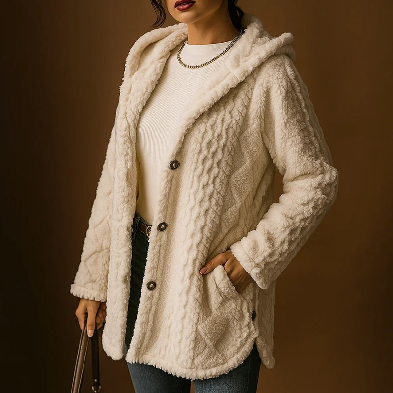 Weicher Plüschmantel Damen Nova Style - IdealeKleiden