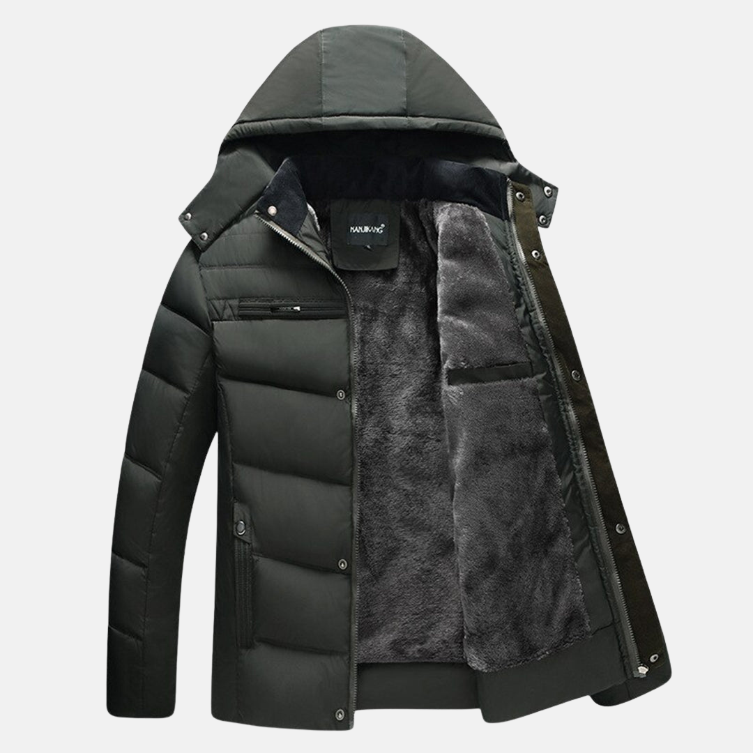 Fleece Pufferjacke Kapuze Bequem Oversized