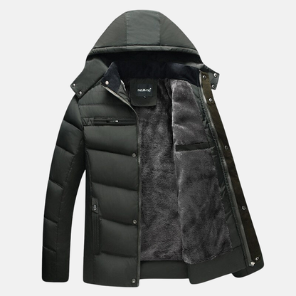 Fleece Pufferjacke Kapuze Bequem Oversized