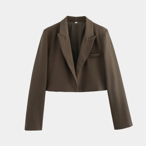 Stylische Damenjacke Cropped Blazer Modell Langarm