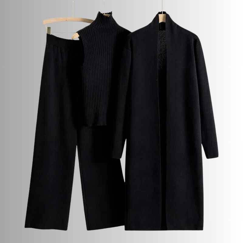 Elegantes Frauenkleid 3-Teil Set