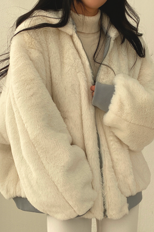 Warme Winterjacke Damen Sherpa Futter - IdealeKleiden