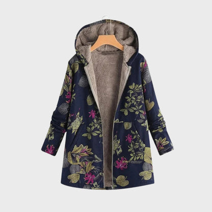 Stylische Fleecejacke Blumenmuster Damen