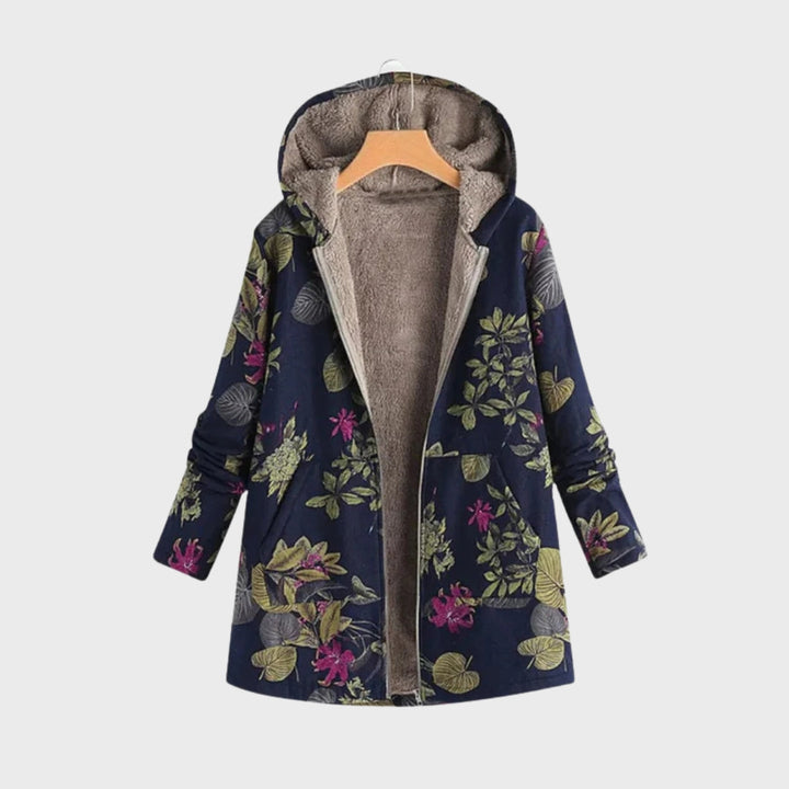 Stylische Fleecejacke Blumenmuster Damen