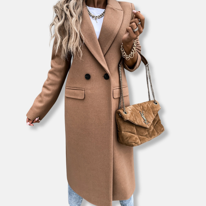 Eleganter Wintermantel Lang Taillierte Passform