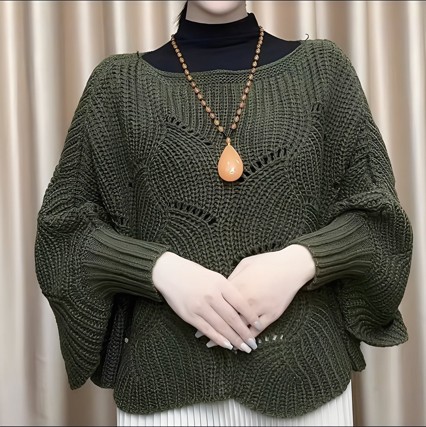 Damen Thermopullover Weite Ärmel Komfort