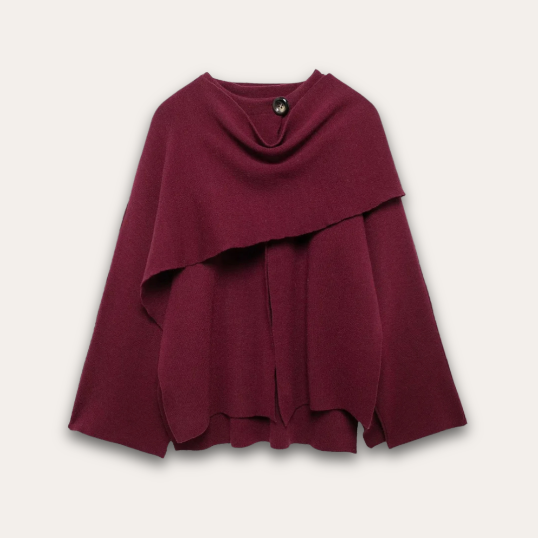 Modischer Poncho Pullover Damen