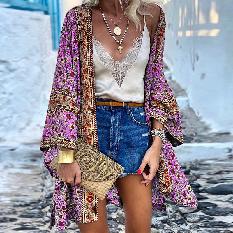Stylish Boho Cardigan Damen Modisch Gemustert