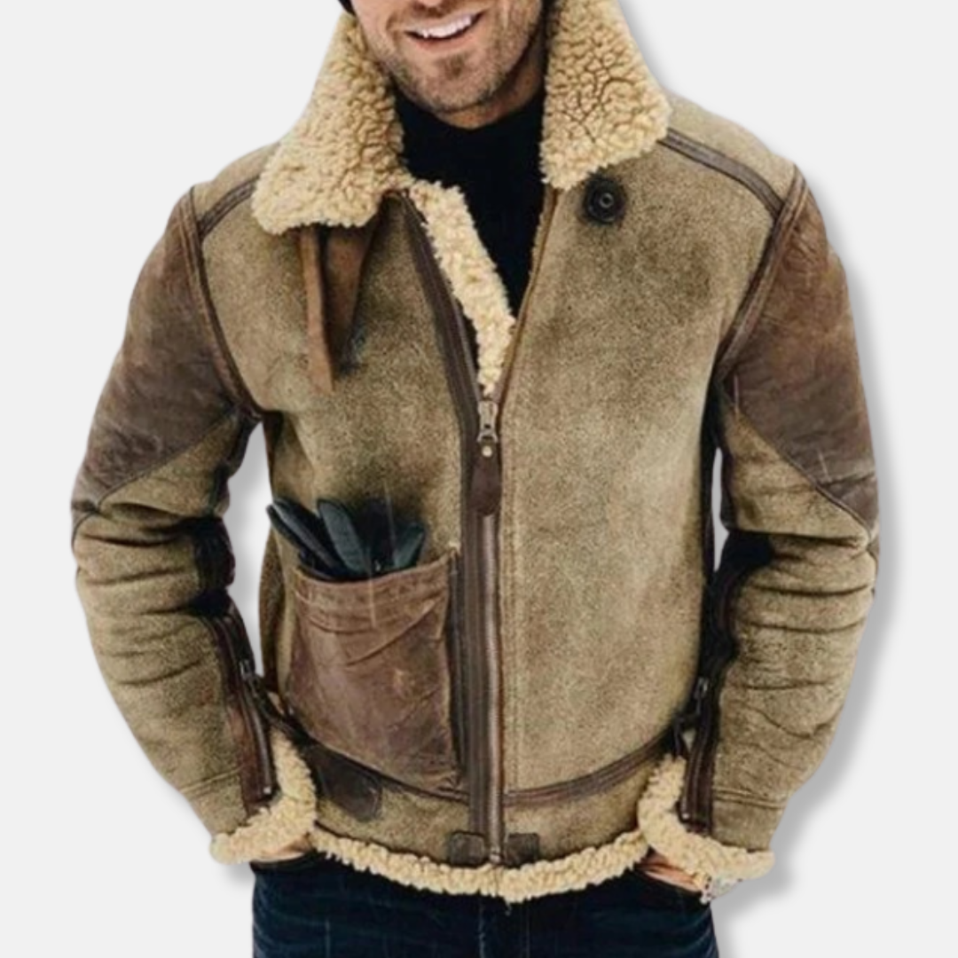 Leder Aviator Jacke Schaffell Futter