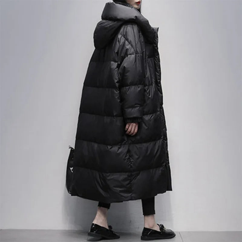 Elegante Winterjacke Damen Langfellmantel - IdealeKleiden