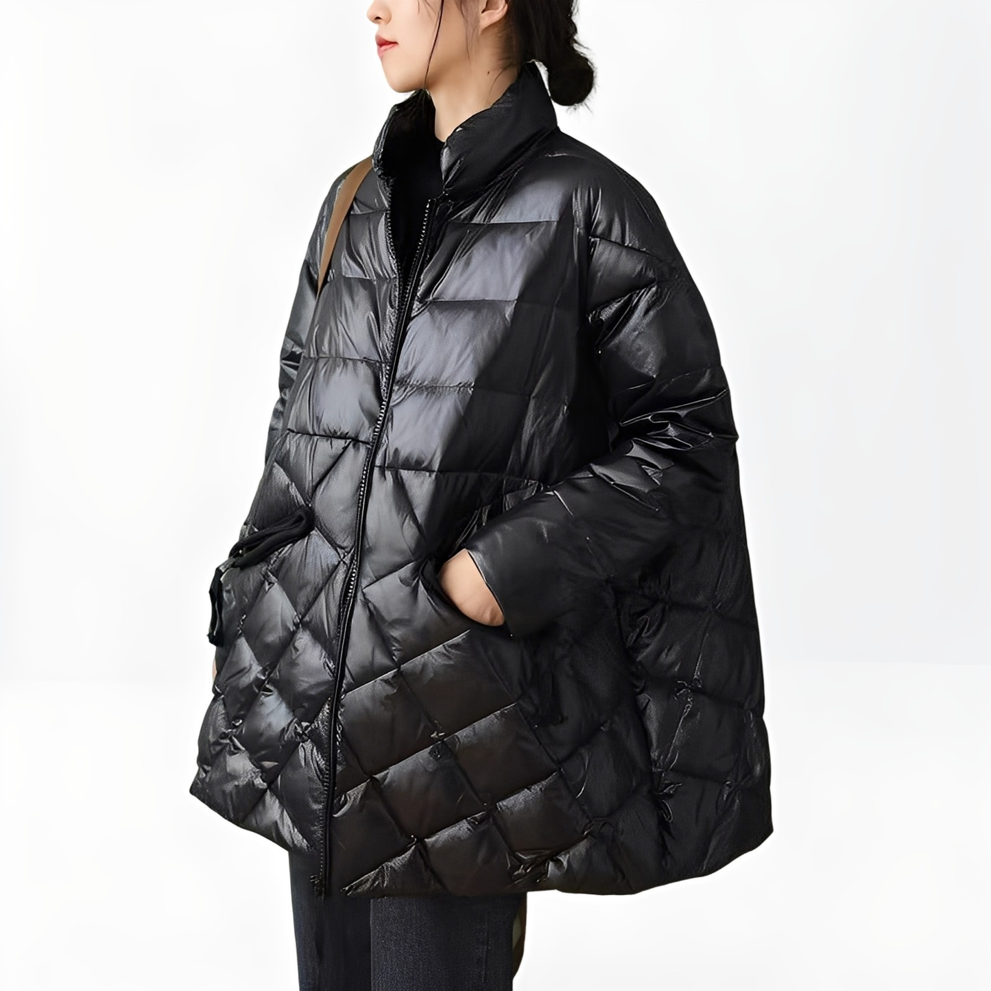 Warme Winterjacke Damen Daunenfilled mit Reißverschluss