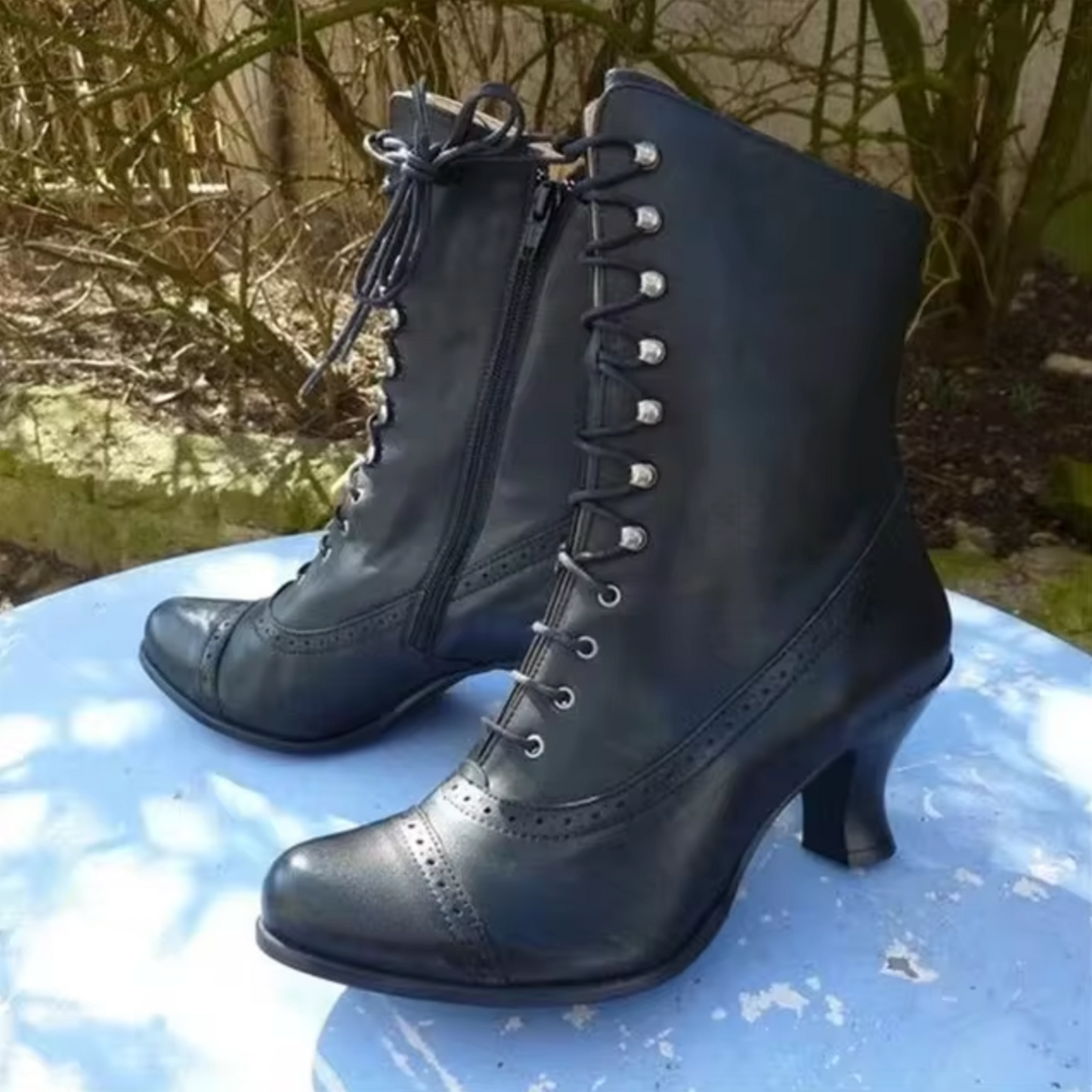 Lederstiefel Schnürschuhe Damen
