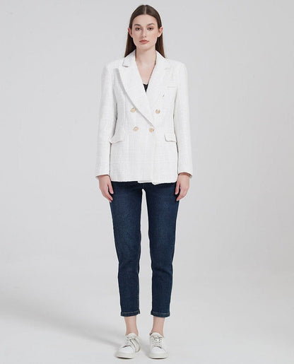 Elegante Damenjacke Doppelreiher Stil - IdealeKleiden
