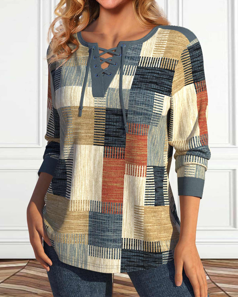 Stilvolles Kleid mit Geometrischem Muster - IdealeKleiden