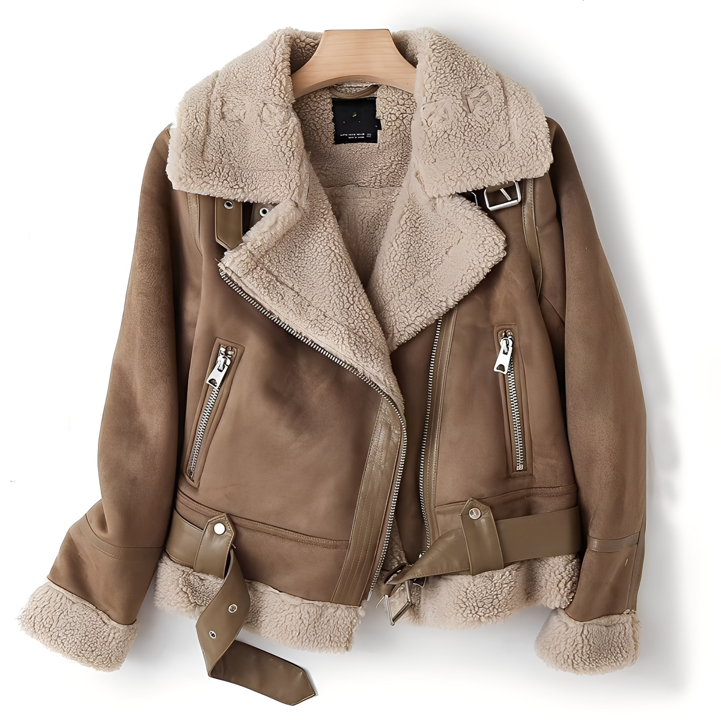 Modische Damenlederjacke Wildleder Schnitt