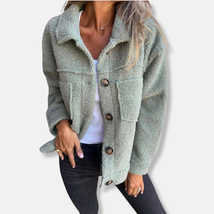Weiche Sherpa-Jacke Flauschig Warme Passform
