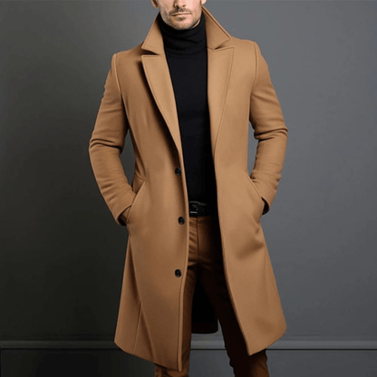 Herren Wintermantel Lang Warm Elegant