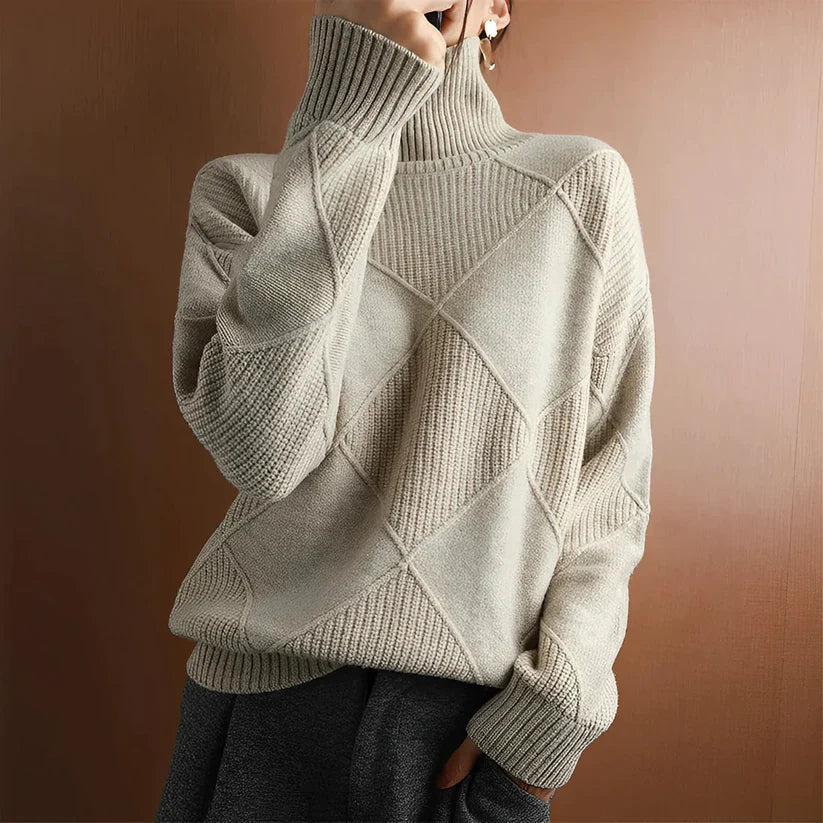 Valentina - Wollpullover Hochkragen Damen