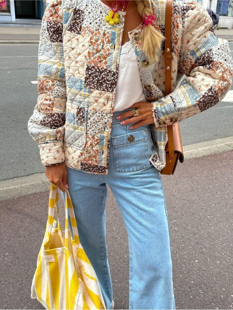 Boho Steppjacke Patchwork Design - IdealeKleiden