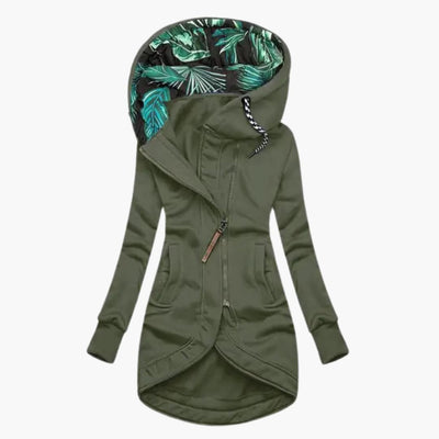 Kapuzenpullover Tropisch Blatt Muster Damen