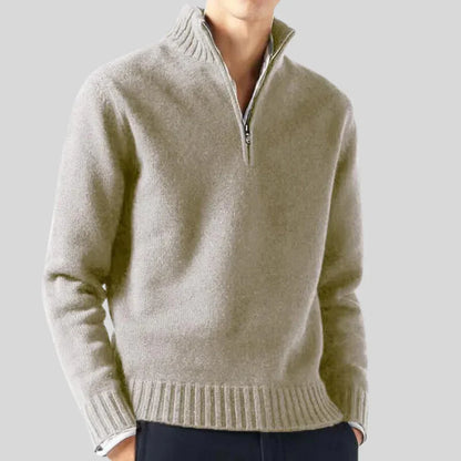 Luxus Herren Pullover Halbzipp Reißverschluss
