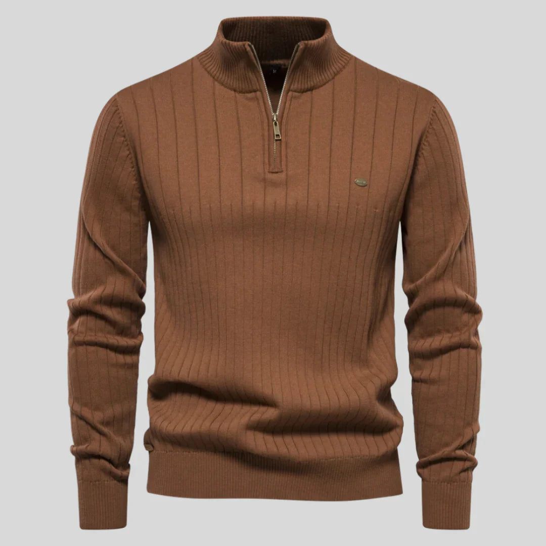 Herren Strickpullover Warm Halb-Reißverschluss Winteredition