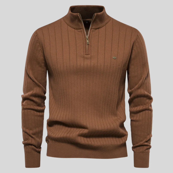 Herren Strickpullover Warm Halb-Reißverschluss Winteredition