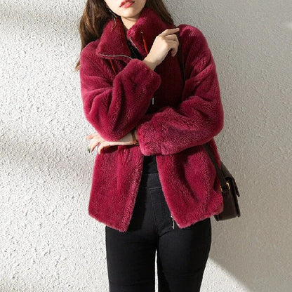 Luxus Pelzmantel Damen Elegant Lang