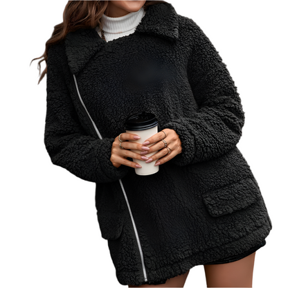 Weiche Fleecejacke Damen Reißverschluss Warm