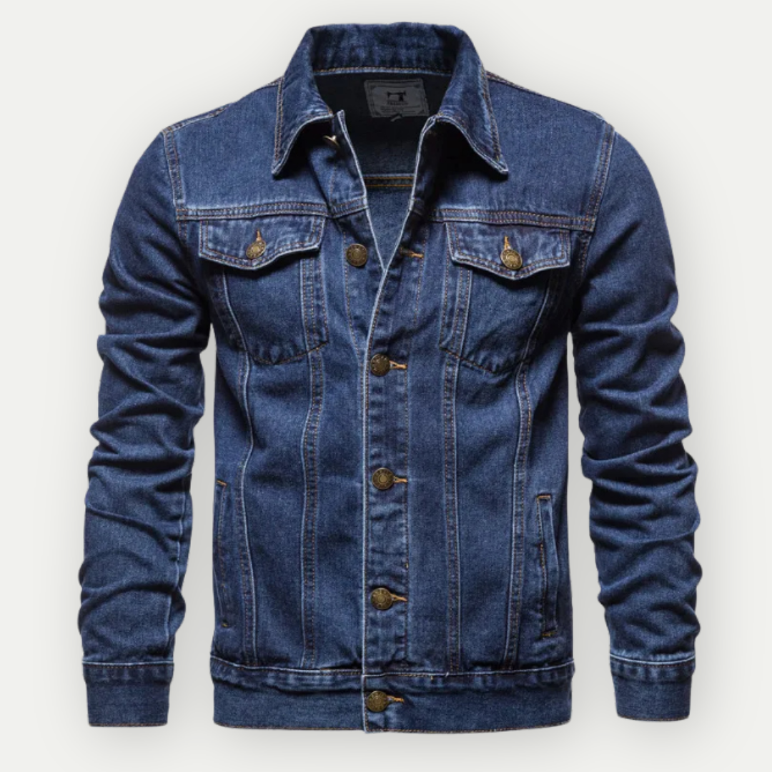 Herren Denimjacke Trendy mit Kontrastnähten - IdealeKleiden