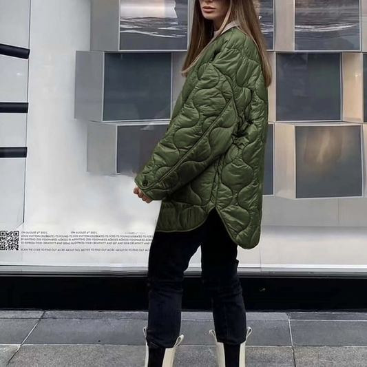 Coole Steppjacke Herbst Winter Karomuster - IdealeKleiden