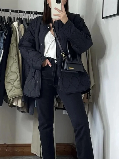 Elegante Steppjacke Herbst Winter Langarm