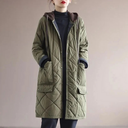 Langer Damenmantel Elegant Gepolstert Winter