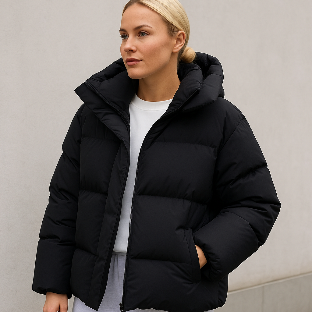 Damen Wintermantel Gepolstert Elegant Schnitt