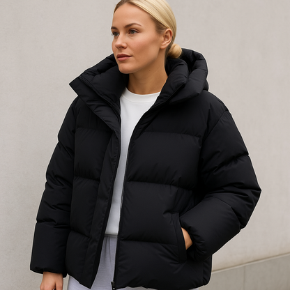 Damen Wintermantel Gepolstert Elegant Schnitt