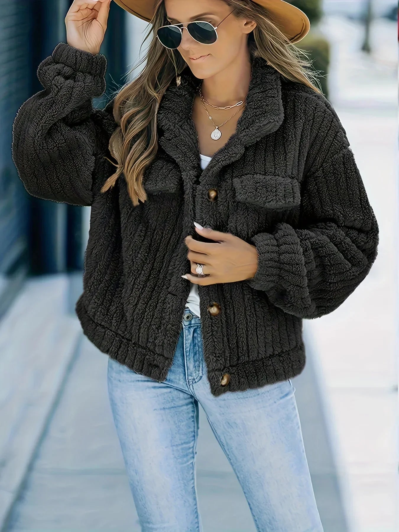 Ledermantel Damen Truckerjacke Fellbesatz