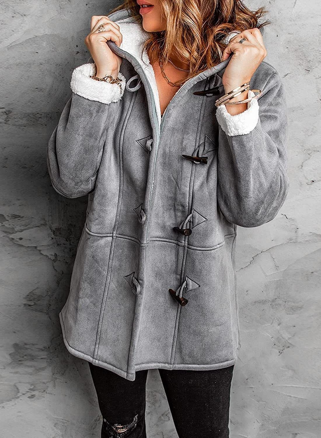 Warme Fleece-Damenjacke Kuschelig Kapuze
