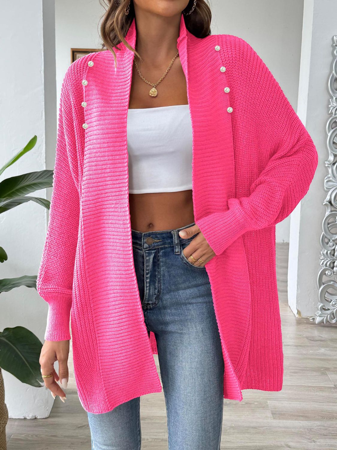 Elegante Strickjacke Damen Lockere Fit - IdealeKleiden